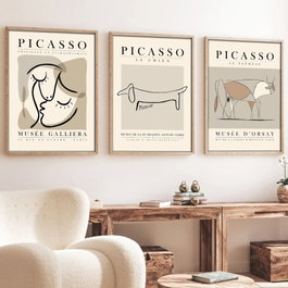 Wallity Huhu253 Cuadro Decorativo enmarcado de 3 piezas 50 x 35 cm